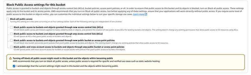 Public access settings